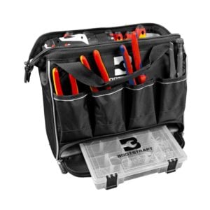 tool bag with tools and tray